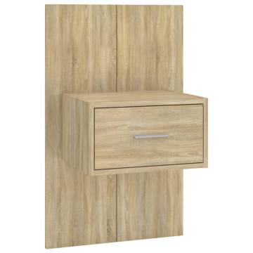 Sonoma Oak Wall-Mounted Bedside Cabinets - 2 Pcs