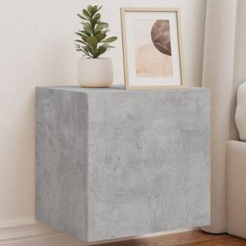 Stylish TV Wall Cabinet with LED Lights - Concrete Grey