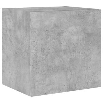 Stylish TV Wall Cabinet with LED Lights - Concrete Grey