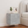 Stylish TV Wall Cabinet with LED Lights - Concrete Grey