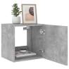 Stylish TV Wall Cabinet with LED Lights - Concrete Grey