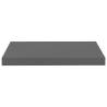 Stylish Floating Wall Shelves - High Gloss Grey (2 pcs)