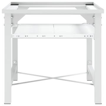 Washing Machine Pedestal with Pull-Out Shelf - White