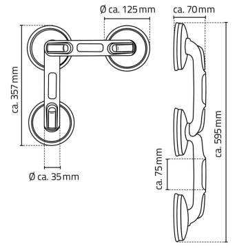 RIDDER Premium Angled Suction Grab Bar - Safe & Convenient