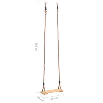 Board Swing 200 cm Solid Pinewood - Safe Outdoor Fun