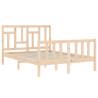 Solid Wood Bed Frame with Headboard - 140x190 cm