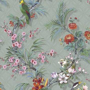 DUTCH WALLCOVERINGS Tropical Grey Wallpaper | High-Quality Design