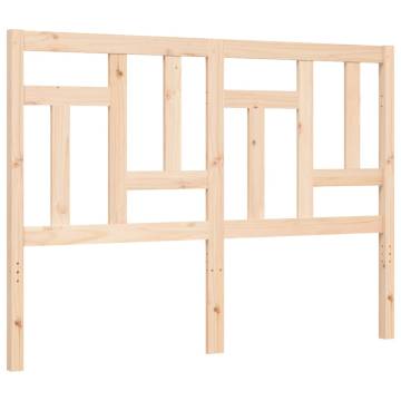 Solid Wood Bed Frame with Headboard - 140x190 cm