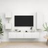 5 Piece White Engineered Wood TV Cabinet Set | HiPoMarket