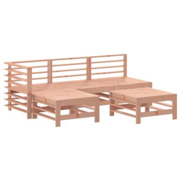 5 Piece Garden Lounge Set - Solid Wood Douglas | Hipo Market