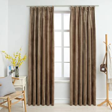 Elegant Velvet Blackout Curtains - Beige 140x175 cm