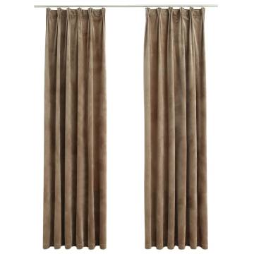 Elegant Velvet Blackout Curtains - Beige 140x175 cm