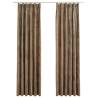 Elegant Velvet Blackout Curtains - Beige 140x175 cm