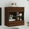 TV Wall Cabinet with LED Lights Brown Oak 58.5x30x60.5 cm Colour brown oak Quantity in Package 1 Width 58.5 cm 