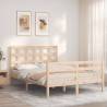 Small Double Wood Bed Frame with Headboard | Hipomarket