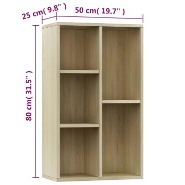 Stylish Sonoma Oak Book Cabinet - 50x25x80 cm | HipoMarket