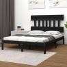 Bed Frame Black Solid Wood 140x190 cm Colour black Size 140 x 190 cm 