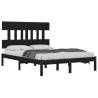 Solid Wood Black Bed Frame 140x190 cm - Stylish & Sturdy