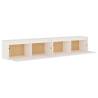 White Wall Cabinets 2 pcs - Solid Pine 100x30x35 cm