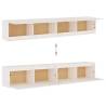 White Wall Cabinets 2 pcs - Solid Pine 100x30x35 cm