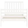 White Wooden Bed Frame with Headboard 100x200 cm | HipoMarket