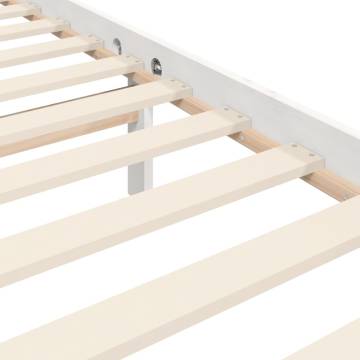 White Wooden Bed Frame with Headboard 100x200 cm | HipoMarket