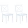 Dining Chairs 2 pcs White Solid Rubber Wood Colour white Quantity in Package 2 