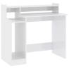 Trendy Desk with LED Lights - High Gloss White 97x45x90 cm