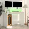 Trendy Desk with LED Lights - High Gloss White 97x45x90 cm