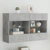 TV Wall Cabinet with LED Lights Concrete Grey 98.5x30x60.5 cm Colour concrete grey Quantity in Package 1 Width 98.5 cm 