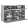 Stylish TV Wall Cabinet with LED Lights - Concrete Grey