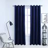 Blackout Curtains with Rings 2 pcs Velvet Dark Blue 140x225 cm Colour dark blue Size 140 x 225 cm Quantity in Package 2 