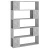 Book Cabinet Room Divider - Concrete Grey 100x24x155 cm