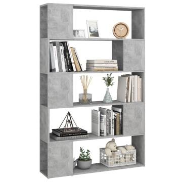 Book Cabinet Room Divider - Concrete Grey 100x24x155 cm