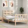 Bed Frame with Headboard 100x200 cm Solid Wood Colour natural Size 100 x 200 cm 