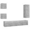 5 Piece TV Cabinet Set - Concrete Grey Engineered Wood