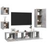 5 Piece TV Cabinet Set - Concrete Grey Engineered Wood