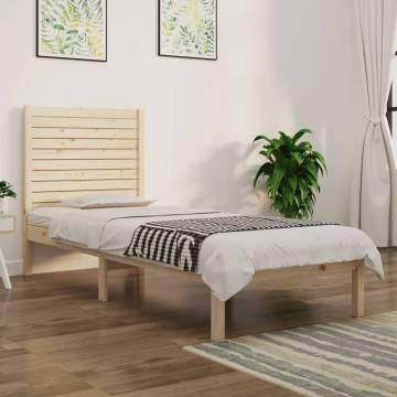 Solid Wood Bed Frame 75x190 cm - Small Single | Hipomarket