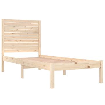 Solid Wood Bed Frame 75x190 cm - Small Single | Hipomarket