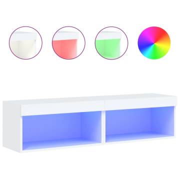 Stylish White LED TV Cabinets - 2 pcs | Hipomarket