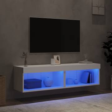 Stylish White LED TV Cabinets - 2 pcs | Hipomarket