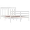 White Solid Wood Bed Frame 140x190 cm - Timeless Design