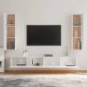 4 Piece White TV Cabinet Set - Engineered Wood | HiPo Market