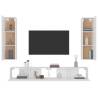 4 Piece White TV Cabinet Set - Engineered Wood | HiPo Market