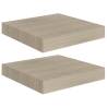 Stylish Floating Wall Shelves - Oak - Set of 2 | HipoMarket UK