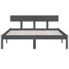 Grey Solid Wood Pine Bed Frame 135x190 cm Double | HipoMarket