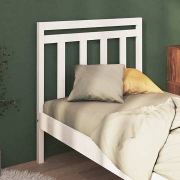 Stylish White Bed Headboard | Solid Pine | 106x4x100 cm