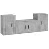 3 Piece TV Cabinet Set - Concrete Grey Engineered Wood