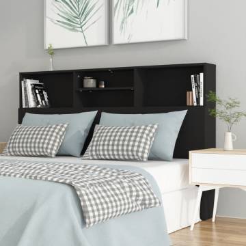 Stylish Black Headboard Cabinet - 160x19x103.5 cm | Hipo Market