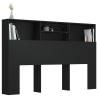 Stylish Black Headboard Cabinet - 160x19x103.5 cm | Hipo Market